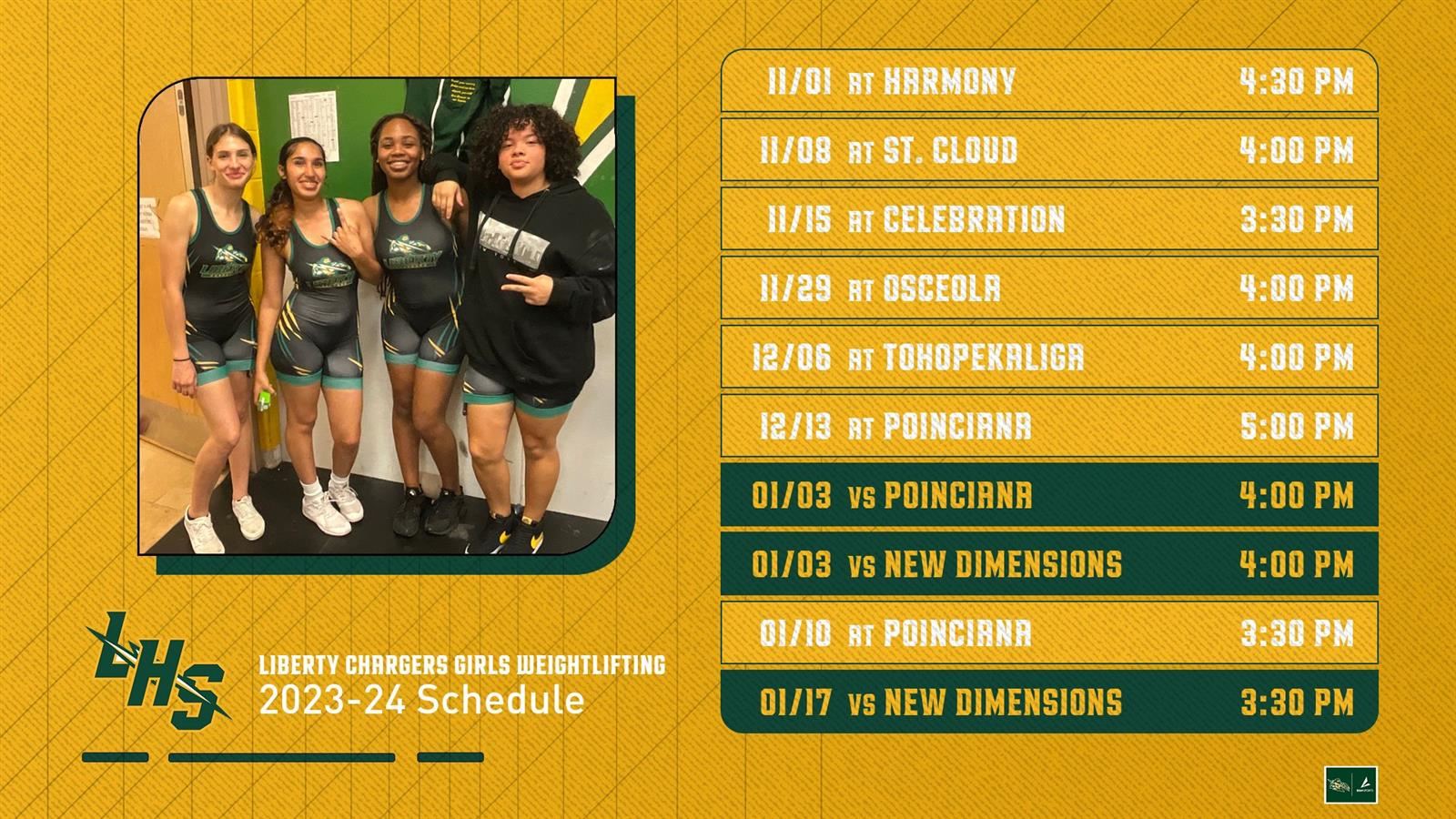 Girls Weightlifting Schedule